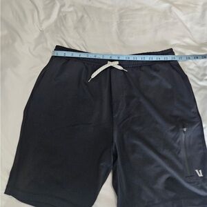 Vuori Men's Dark Athletic Shorts with White Drawstring